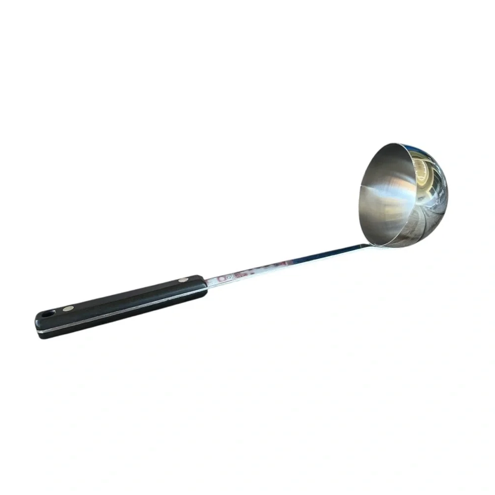Vintage EKCO Stainless Vanadium Kitchen Soup Ladle Black Handle 12”